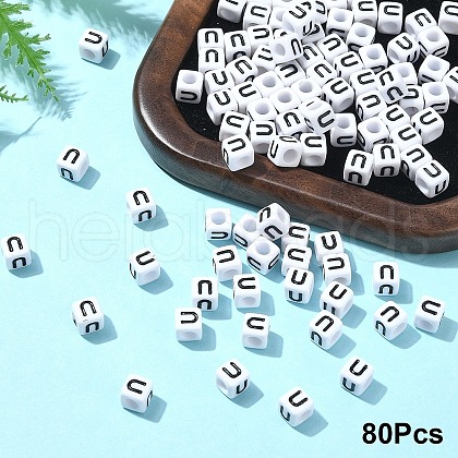 Acrylic Horizontal Hole Letter Beads OACR-YW0002-08U-1