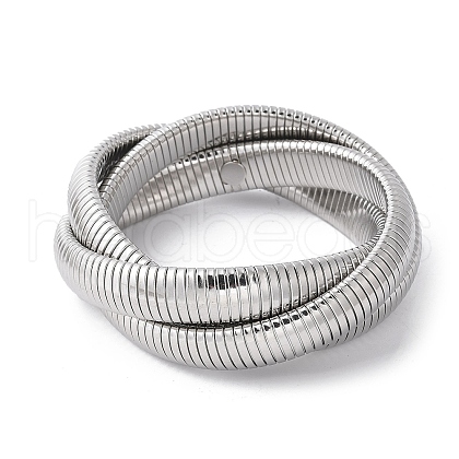 304 Stainless Steel Stretch Bracelets BJEW-A031-01E-P-1