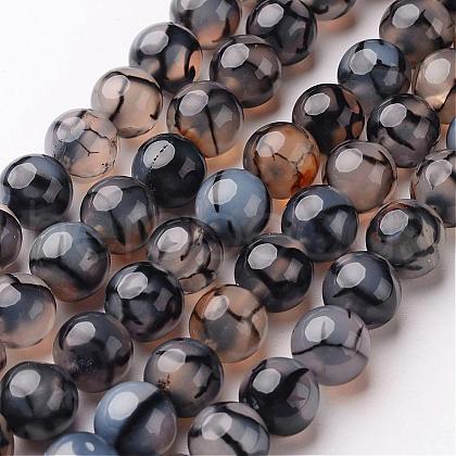 Natural Dragon Veins Agate Beads Strands G-D845-03-10mm-1