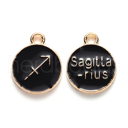 Alloy Enamel Pendants X-ENAM-S124-01B-08F-1