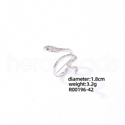 Snake Platinum Brass Cuff Ring CL6952-5-1