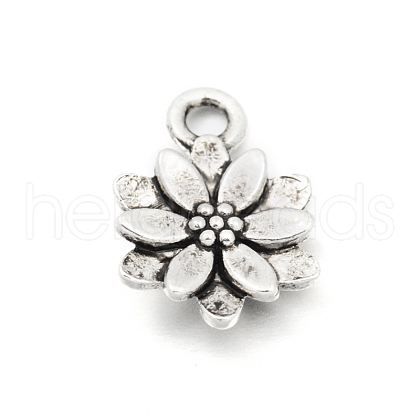 Tibetan Style Alloy Flower Charms TIBEP-M029-02AS-LF-1