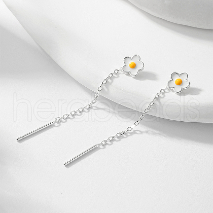 S925 Sterling Silver Flower Ear Thread GU0575-1