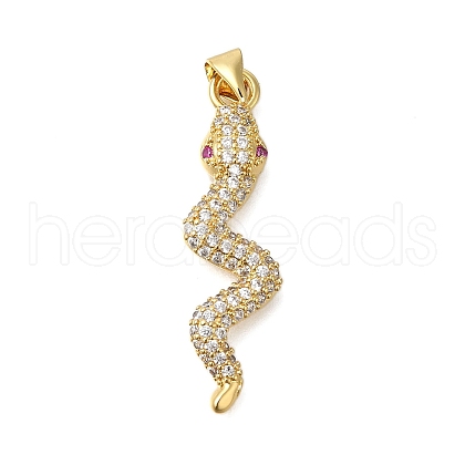 Rack Plating Brass Micro Pave Cubic Zirconia Pendants ZIRC-F142-37G-1