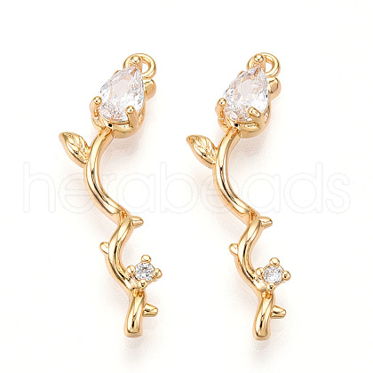 Brass Micro Pave Cubic Zirconia Pendants KK-N261-84G-1