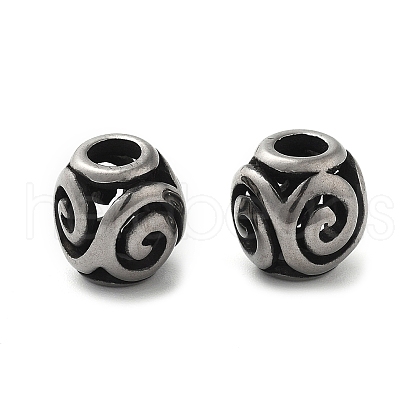 304 Stainless Steel European Beads STAS-V008-38AS-1