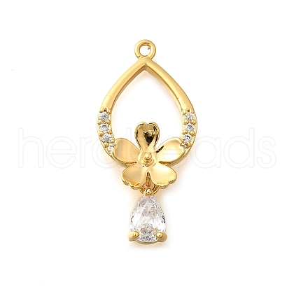 Brass Micro Pave Cubic Zirconia Pendants KK-B131-10G-1