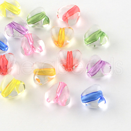 Heart Transparent Acrylic Beads TACR-S120-01-1