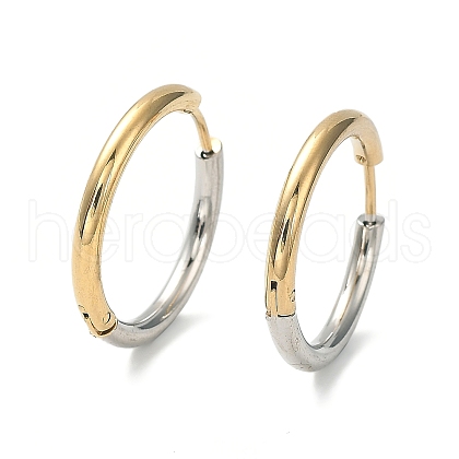 Ion Plating(IP) Two Tone 304 Stainless Steel Huggie Hoop Earrings EJEW-A106-02E-1