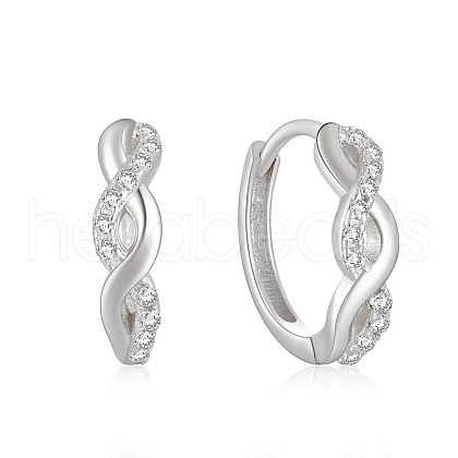 S925 Sterling Silver Twisted Circle Hoop Earrings VT3298-12-1