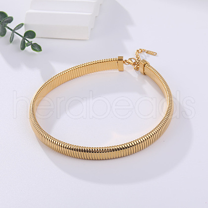 304 Stainless Steel Snake Chain Cuff Bangles for Women WG54B23-03-1