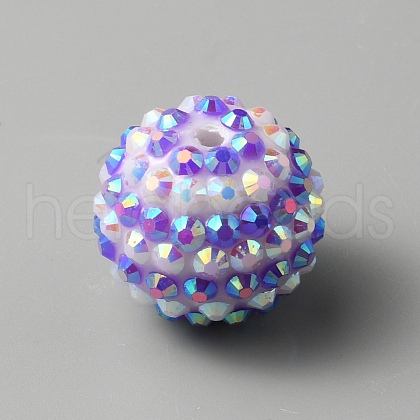 Stripe Pattern Resin Rhinestone Beads KY-WH0035-12D-1