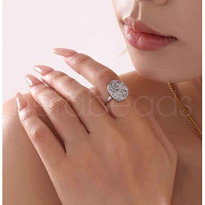 304 Stainless Steel & Cubic Zirconia Finger Rings for Women FS-WG99359-04-1