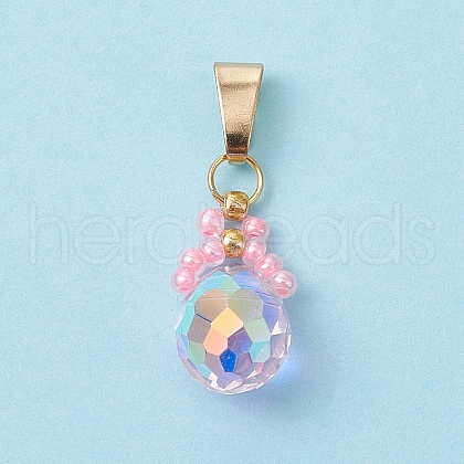 Glass Seed Beaded Pendants PALLOY-MZ00590-02-1