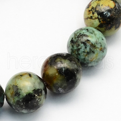 Natural African Turquoise(Jasper) Round Beads Strands G-S181-6mm-1