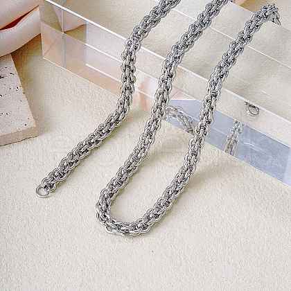 Chic Hip-hop 7mm Stainless Steel Twisted Rope Necklaces Fashionable Colorful Accessory Trendy Style CT6434-2-1