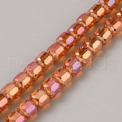 Electroplate Transparent Glass Beads Strands EGLA-TAC0008-01D-1
