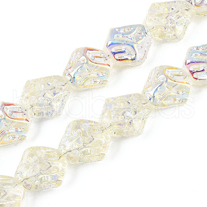 Transparency Electroplate Glass Beads Strands GLAA-T023-41A-08-1
