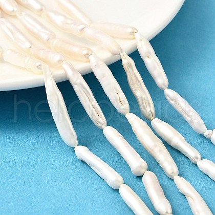 Natural Baroque Keshi Pearl Beads Strands PEAR-B004-05A-02A-1