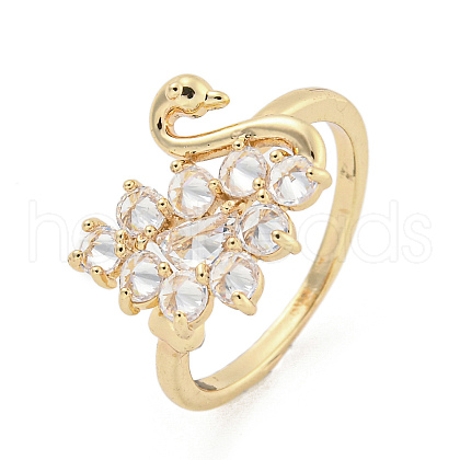 Brass Micro Pave Cubic Zirconia Cuff Rings RJEW-I103-102G-1