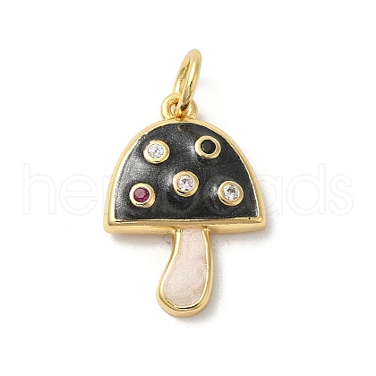 Rack Plating Brass Cubic Zirconia Pendants KK-Z056-31G-1