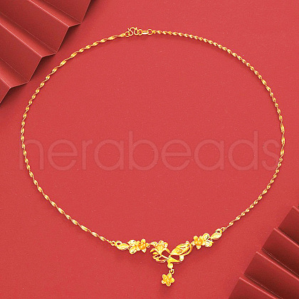 Brass Flower Pendant Necklaces for Wedding Jewelry FS-WGE7B04-02-1