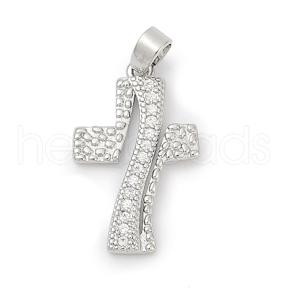 Brass Pave Cubic Zirconia 
Pendants KK-U062-65P-1