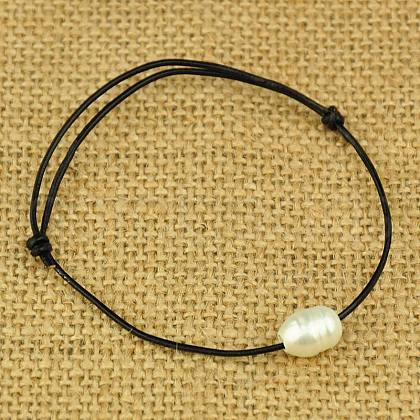 Cowhide Leather Cord Bracelets BJEW-JB00842-01-1