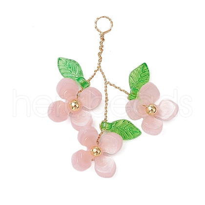 Plastic with Acrylic & Copper Wire Pendants PALLOY-JF03601-04-1