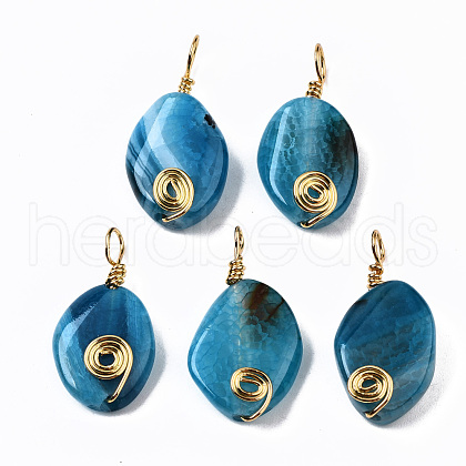 Natural Crackle Agate Pendants G-S359-267-1
