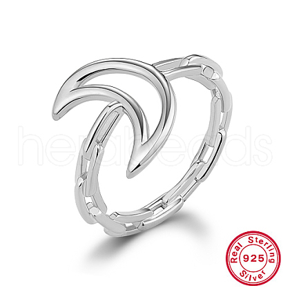 Rhodium Plated 925 Sterling Silver Finger Ring KD4692-08-1-1