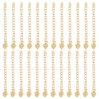 DICOSMETIC 40Pcs Rack Plating Brass Curb Chain Extender KK-DC0004-26-1