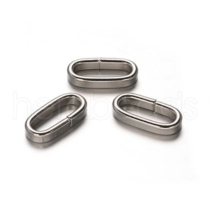 Tarnish Resistant Oval 201 Stainless Steel Slide Charms STAS-D111-03-1