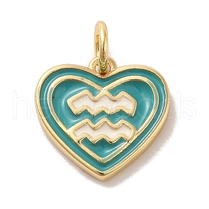 Real 18K Gold Plated Brass Enamel Pendants KK-M273-06A-G-1