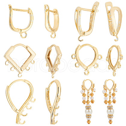 HOBBIESAY 20Pcs 5 Styles Brass Hoop Earring Finding KK-HY0003-47-1