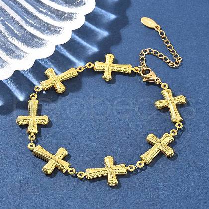 201 Stainless Steel Link Bracelets for Women BJEW-Z103-01G-03-1