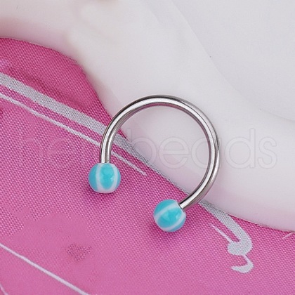 316L Stainless Steel Circular/Horseshoe Barbell Nose Rings WGEE114-09-1