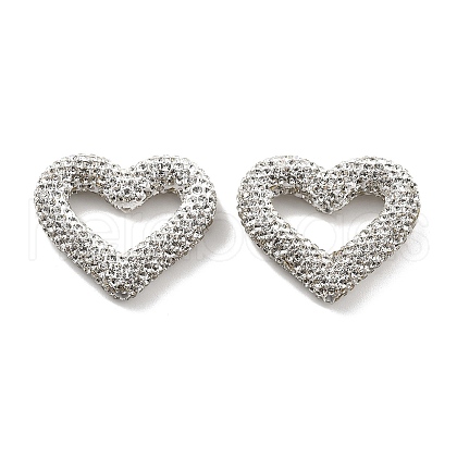 Heart Shape Polymer Clay Rhinestone Beads CLAY-NH0001-09A-14-1