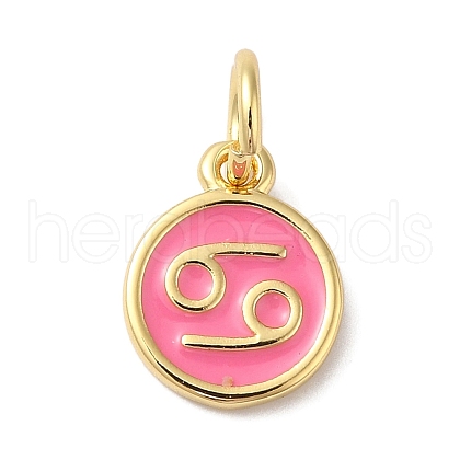 Real 18K Gold Plated Brass Enamel Charms KK-L216-001G-B04-1