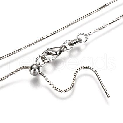 Adjustable Electroplate Brass Venetian Chain Necklace Making X-MAK-L028-02P-1
