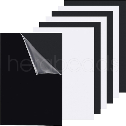 BENECREAT 6Sheets 2 Colors ABS Plastic Plates KY-BC0001-21-1