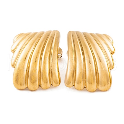 Ion Plating(IP) 304 Stainless Steel Stud Earrings for Women EJEW-L272-032G-01-1