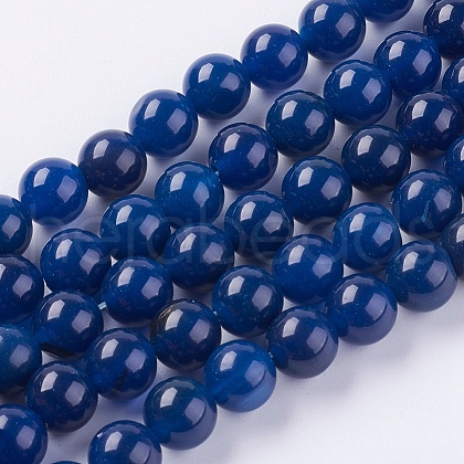 Natural Agate Beads Strands G-G583-8mm-12-1