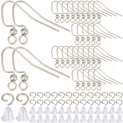 SOFPLATE 200Pcs 304 Stainless Steel Earring Hooks STAS-SP0001-44-1