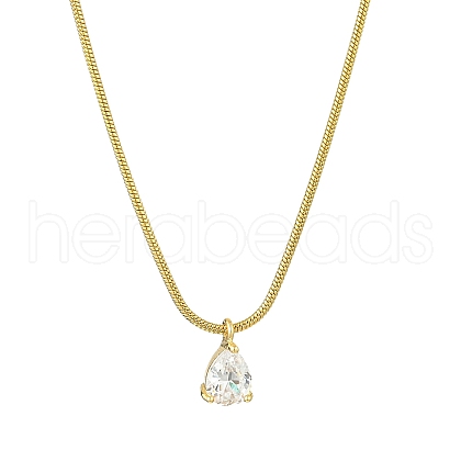 Brass Cubic Zirconia Charms Necklace NJEW-JN04919-1