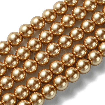 Eco-Friendly Glass Pearl Beads Strands HY-A008-8mm-RB068-1