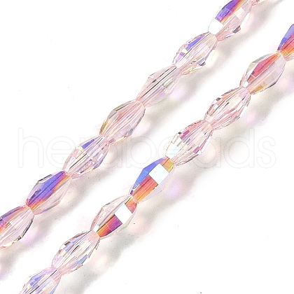 Electroplate Glass Beads Strands GLAA-Q101-03B-AB07-1