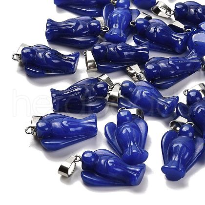 Dyed Natural White Jade Pendants G-B127-10P-04-1