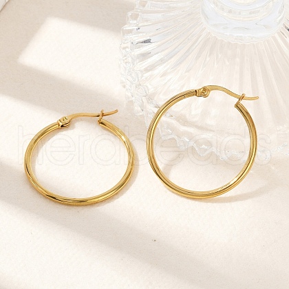 PVD Vacuum Plating 201 Stainless Steel Hoop Earrings for Women EJEW-G260-02A-G-1