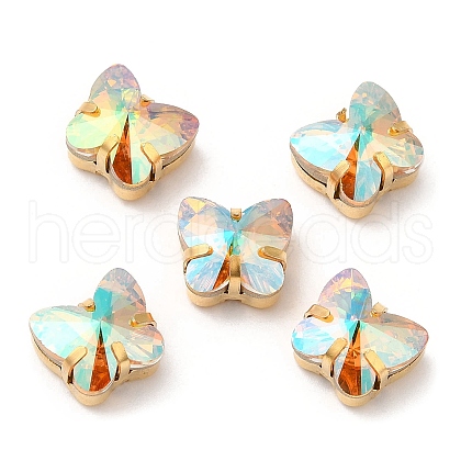 Butterfly Sew On Rhinestones GLAA-H446-01G-001SU-1